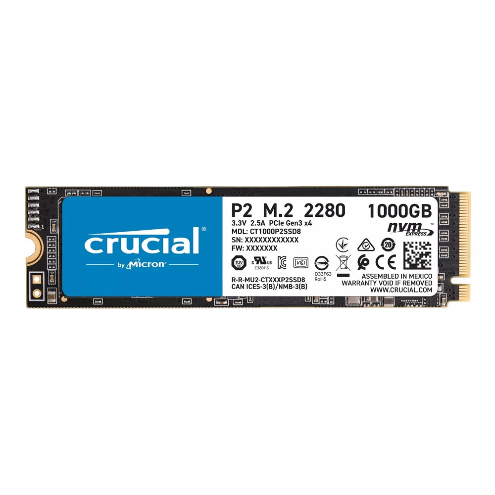 Crucial P2 NVMe PCIe M.2 2280 1TB Internal SSD