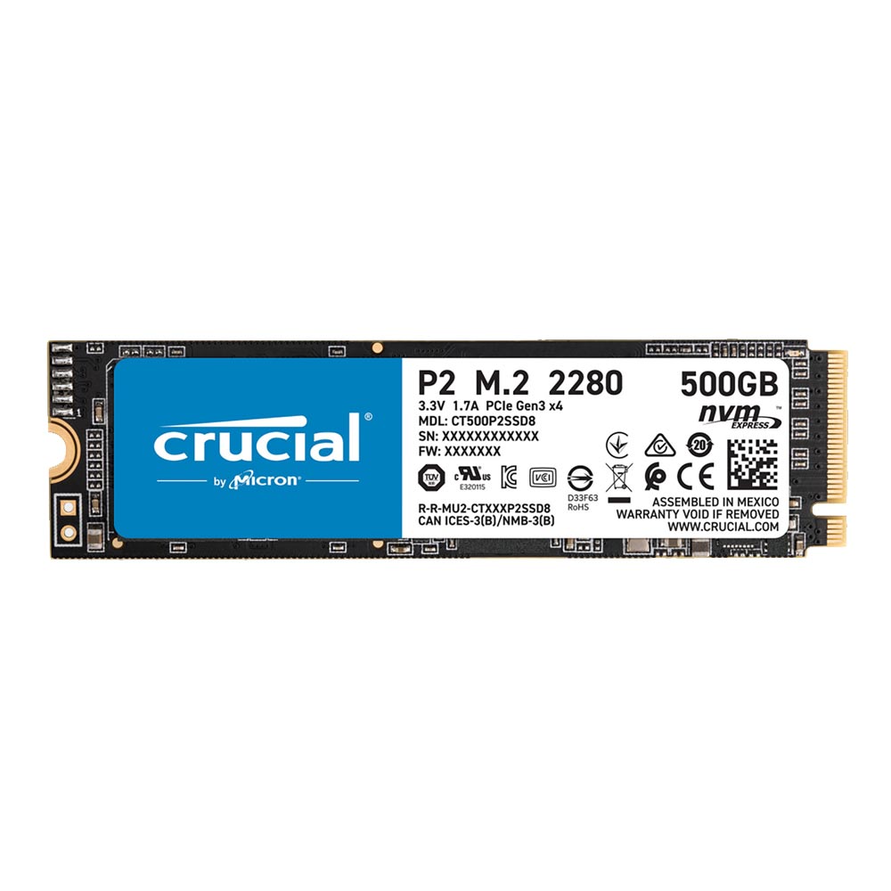 Crucial P1 NVMe PCIe M.2 2280 500GB Internal SSD