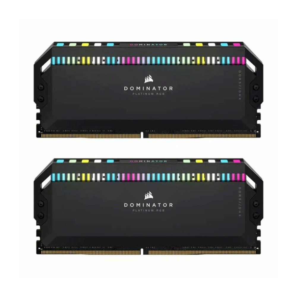 رم دوکاناله کامپیوتر کرسیر Dominator Platinum RGB Black با حافظه 32 گیگابایت و فرکانس 5600 مگاهرتز Corsair Dominator Platinum RGB Black 32GB 5600MHz CL36 DDR5 Dual Channel Ram
