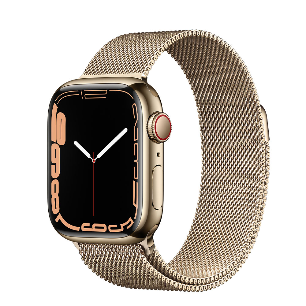 Apple Watch Series 7 GPS 41mm Gold Stainless Steel Case with Milanese Loop