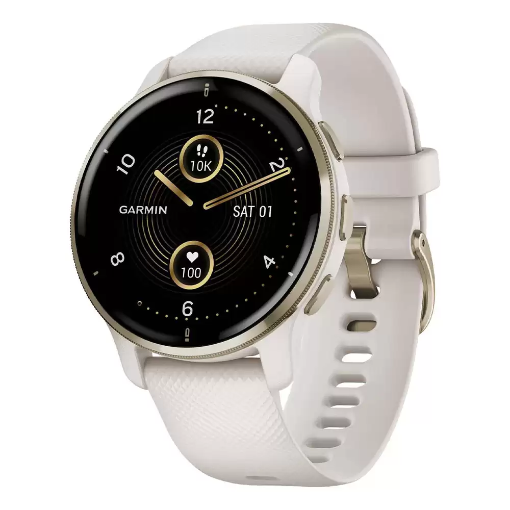 Venu 2 Plus Cream Gold Stainless Steel Bezel With Ivory Case And Silicone Band 010-02496-12