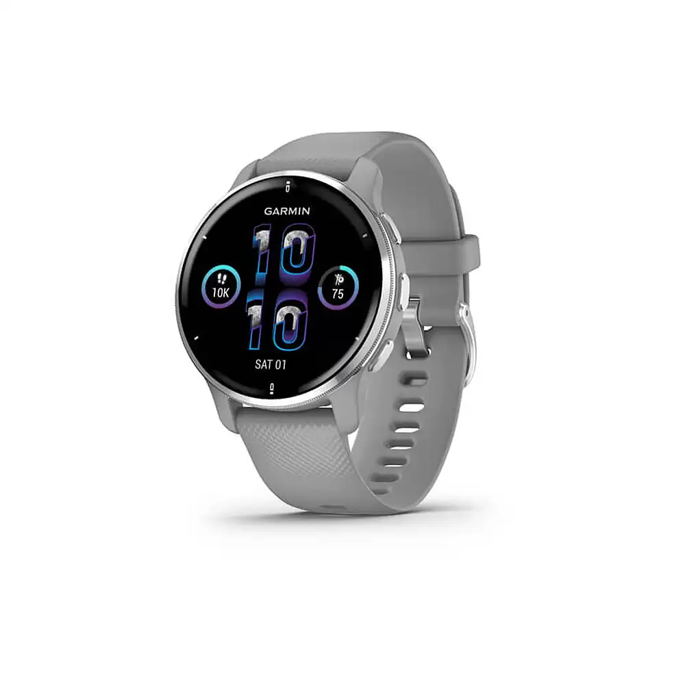 Venu 2 Plus Silver Stainless Steel Bezel With Powder Grey Case And Silicone Band 010-02496-10