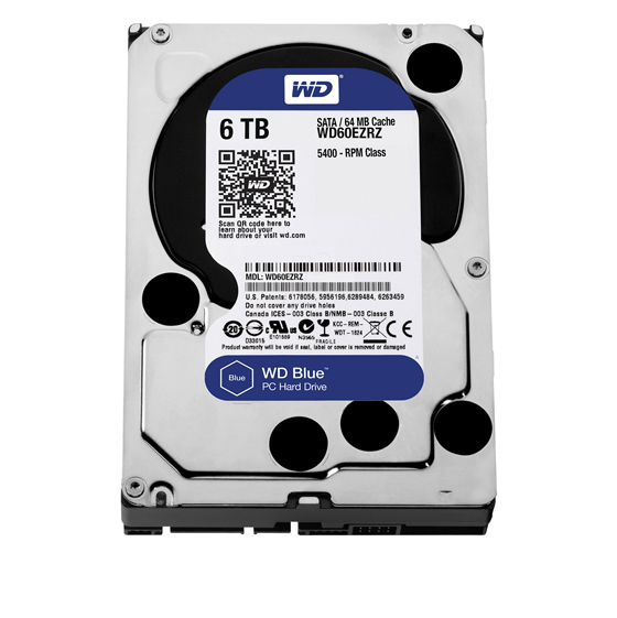 Western Digital Blue Internal Hard Drive - 6TB