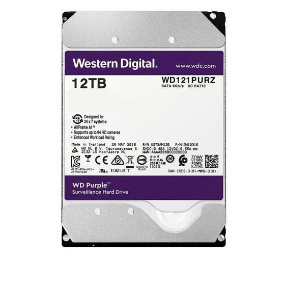 Western Digital Purple WD121PURZ Internal Hard Drive - 12TB