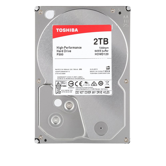 Toshiba P300 HDWD120 Internal Hard Drive - 2TB