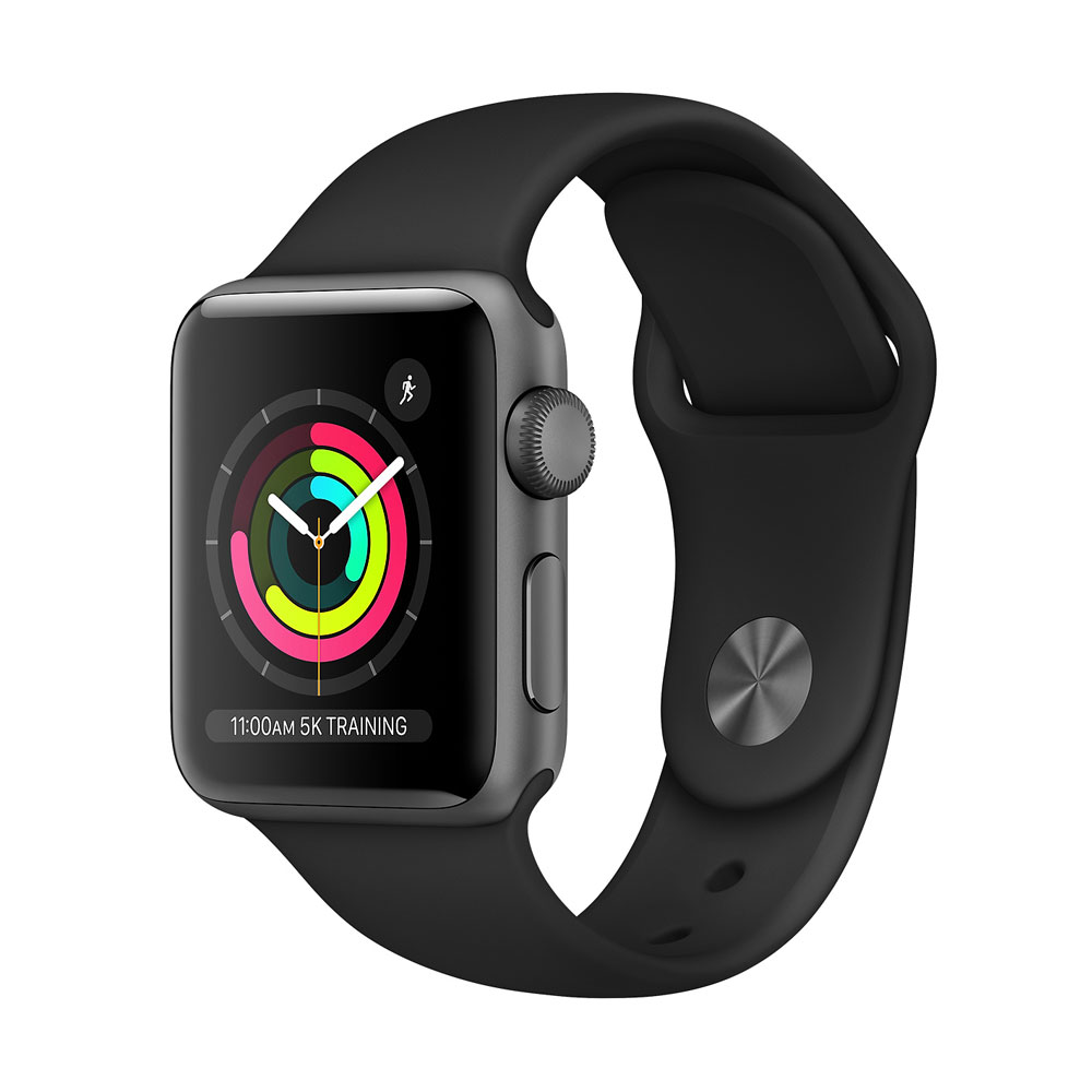 Apple Watch Series 3 GPS 38mm Space Gray Aluminum Case With Gray Sport Band