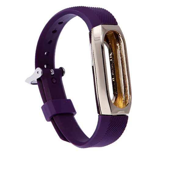 Xiaomi Band 2 With Bumper Purple Wrist Strap