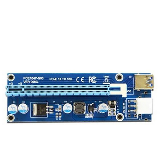 MIT Ver006C PCIE 1x to 16x Riser Card &amp; USB 3.0 Adapter Extender