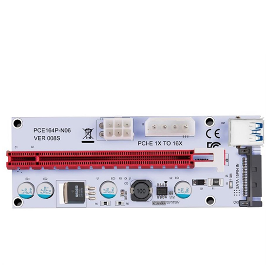 MIT Ver008S PCIE 1x to 16x Riser Card &amp; USB 3.0 Adapter Extender