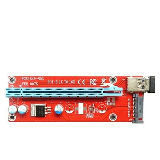 MIT Ver007S PCIE 1x to 16x Riser Card &amp; USB 3.0 Adapter Extender