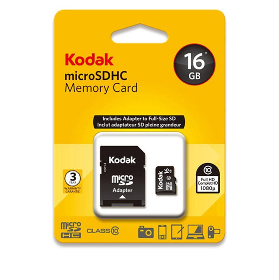 Kodak UHS-I U1 Class 10 50MBps microSDHC With Adapter - 16GB