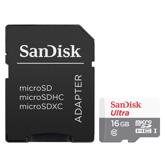 Sandisk Ultra UHS-I U1 Class 10 48MBps 320X microSDHC With Adapter - 16GB