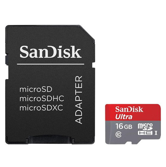 Sandisk Ultra UHS-I U1 Class 10 90MBps microSDHC With Adapter - 16GB