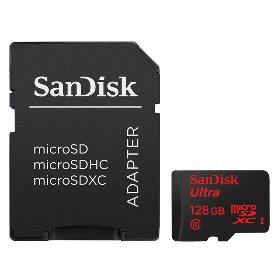 Sandisk Ultra UHS-I U1 Class 10 80MBps microSDXC With Adapter - 128GB