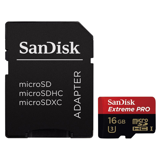 SanDisk Extreme Pro UHS-I U3 Class 10 95MBps 633X microSDHC With Adapter - 16GB