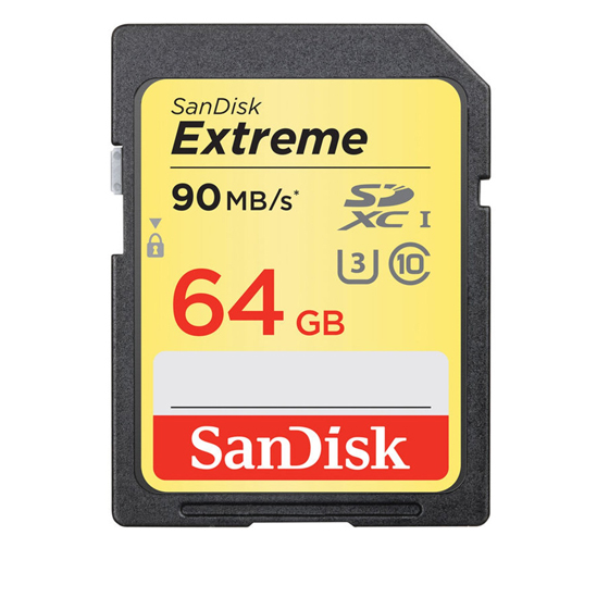 SanDisk Extreme UHS-I U3 Class 10 90MBps 600X SDXC - 64GB