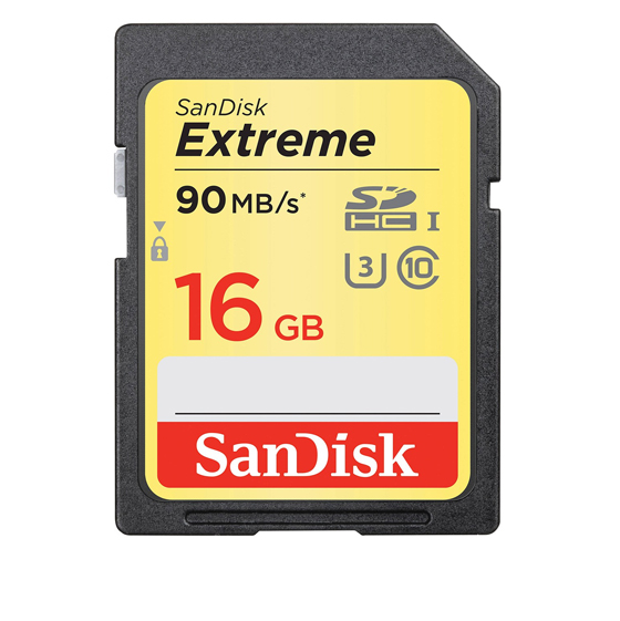 SanDisk Extreme UHS-I U3 Class 10 90MBps 600X SDHC - 16GB