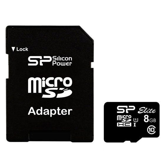 Silicon Power Elite UHS-I U1 Class 10 85MBps microSDHC With Adapter - 8GB