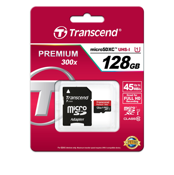 Transcend Premium UHS-I U1 Class 10 45MBps 300X microSDXC - 128GB