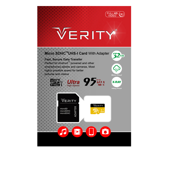 VERITY Class 10 U1 95MBps microSDXC With Adapter - 32GB