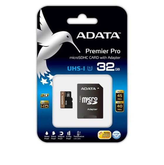 Adata Premier Pro UHS-I U1 Class 10 45MBps microSDHC With Adapter - 32GB