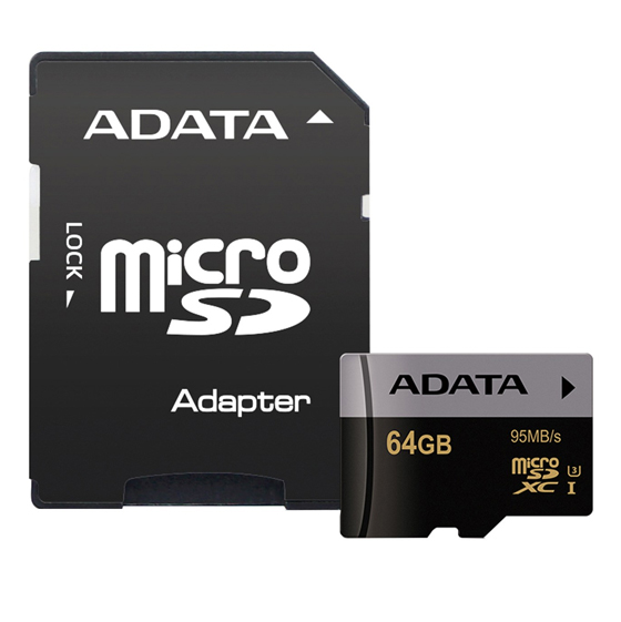 ADATA Premier Pro UHS-I U3 Class 10 95MBps microSDXC With Adapter - 64GB