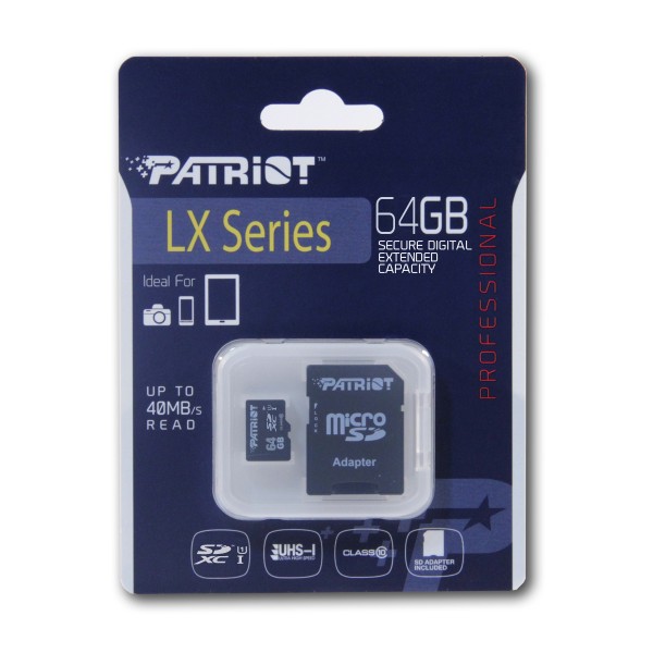 Patriot MicroSD Card 64GB U1