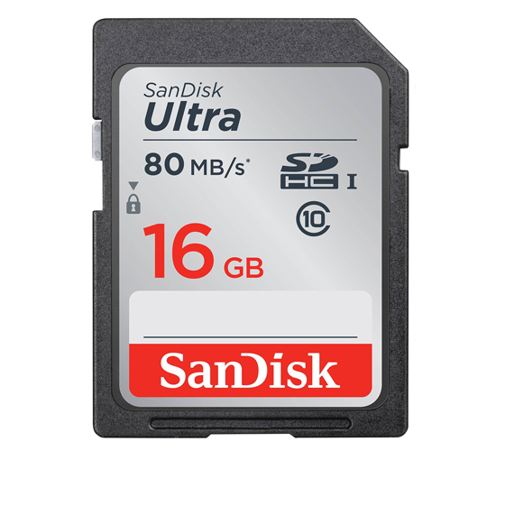 SanDisk Ultra UHS-I U1 Class 10 80MBps 533X SDHC - 16GB