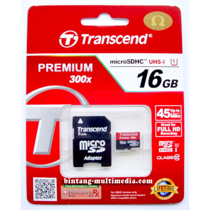 Transcend MicroSD Card 16GB U1