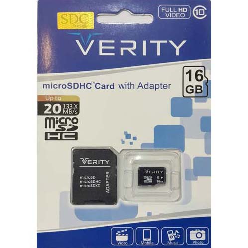 Verity MicroSD Card 16GB Class 10