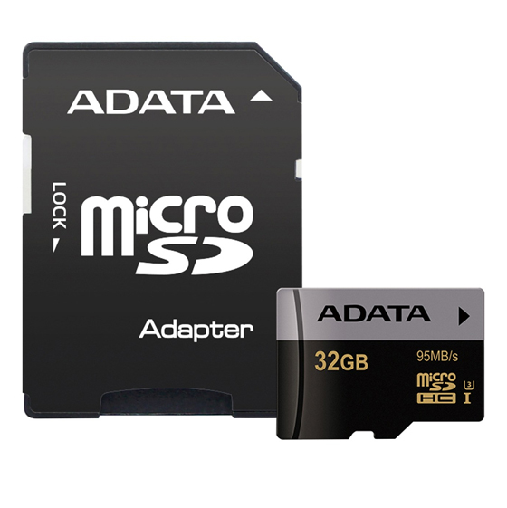 ADATA Premier Pro UHS-I U3 Class 10 95MBps microSDHC With Adapter - 32GB