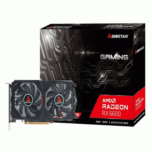 کارت گرافیک بایوستار مدل AMD Radeon RX6600XTحافظه 8 گیگابایت Biostar AMD Radeon RX6600XT 8GB Graphics Card