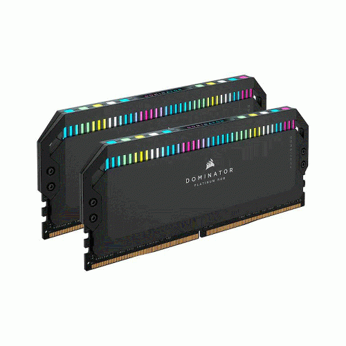 رم دوکاناله کامپیوتر کرسیر Dominator Platinum RGB Black با حافظه 32 گیگابایت و فرکانس 5600 مگاهرتز Corsair Dominator Platinum RGB Black 32GB 5600MHz CL36 DDR5 Dual Channel Ram