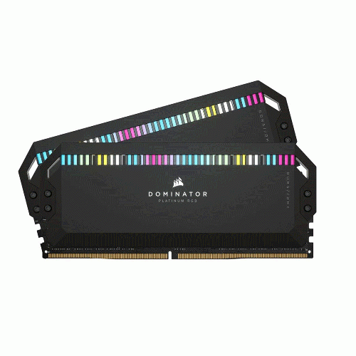 رم دوکاناله کامپیوتر کرسیر Dominator Platinum RGB Black با حافظه 32 گیگابایت و فرکانس 5600 مگاهرتز Corsair Dominator Platinum RGB Black 32GB 5600MHz CL36 DDR5 Dual Channel Ram