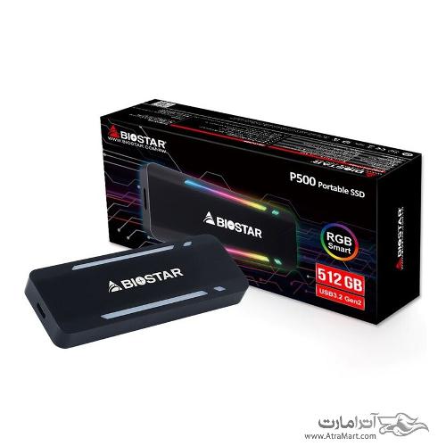 حافظه SSD اکسترنال بایوستار مدل P500 ظرفیت 512 گیگابایت Biostar P500  External SSD Drive - 512GB